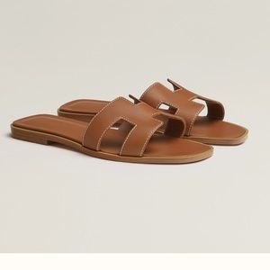 Hermes Oran Sandal in Gold 36 6